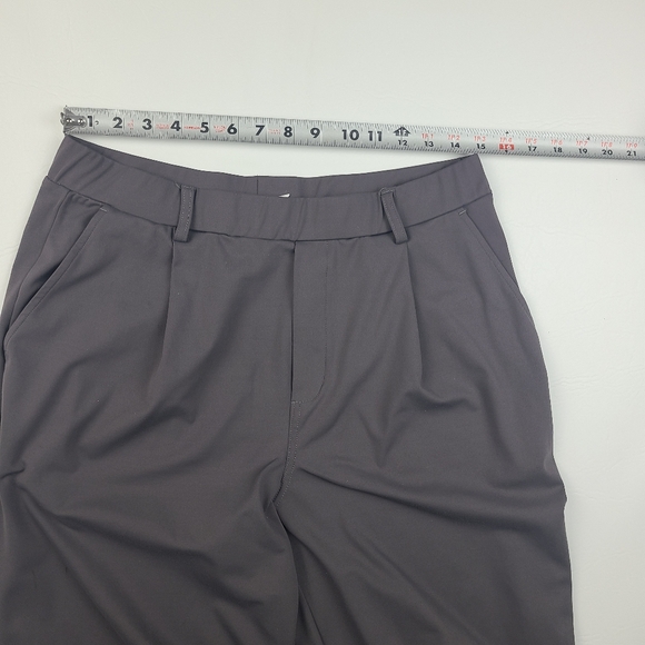 Women’s sz Large Charcoal Gray Wide Leg Pants Relaxed Fit Career Casual Loose - Picture 10 of 12